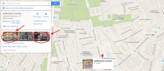 Tour virtual 360º en la búsqueda en Google Maps